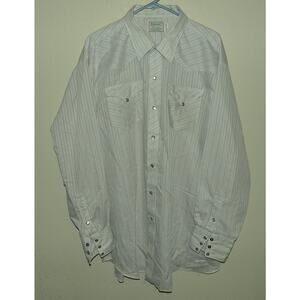 Vtg H bar C Mr. Tall California Ranchwear Mens 18.5-36 LS Western Snap Shirt USA